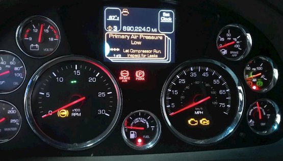 kenworth t680 dashboard warning lights